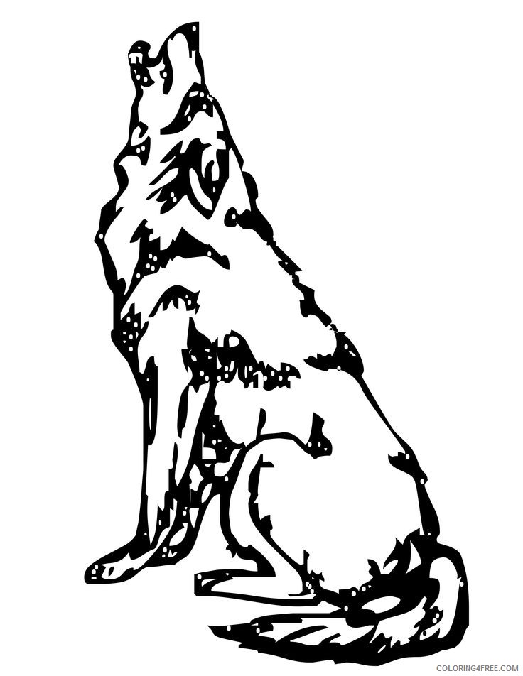 wolf coloring pages howling Coloring4free