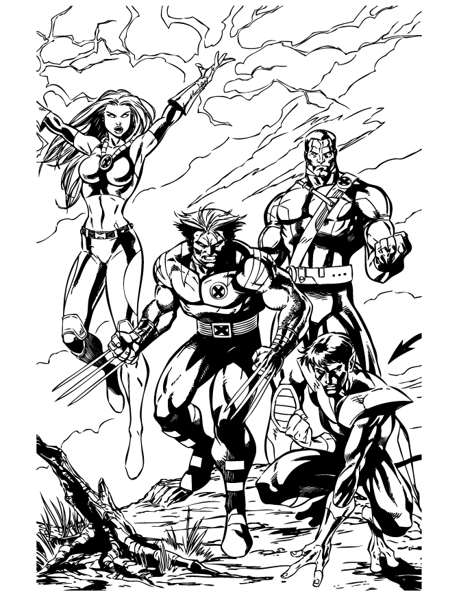 wolverine coloring pages and the x men Coloring4free