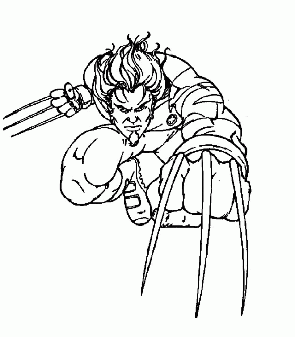 wolverine coloring pages attacking Coloring4free
