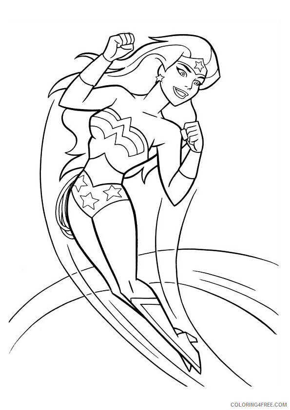 wonder woman coloring pages flying in the sky Coloring4free