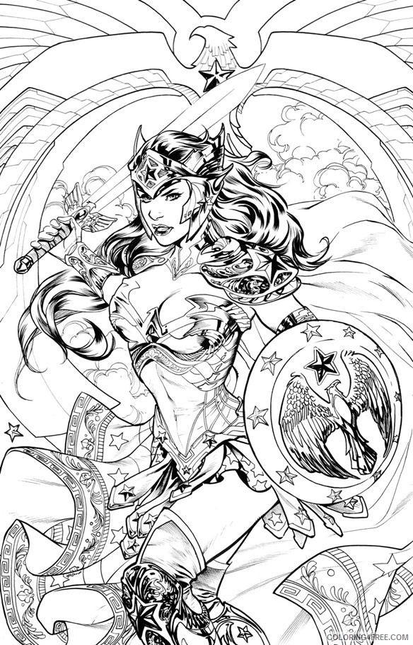 wonder woman coloring pages for adults printable Coloring4free