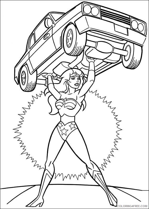 wonder woman coloring pages lifting a car Coloring4free