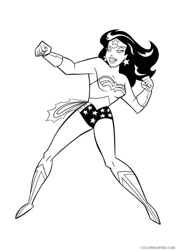 wonder woman coloring pages punching Coloring4free