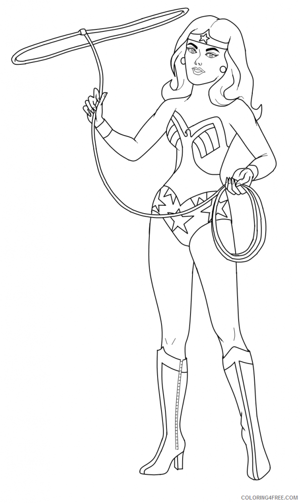 wonder woman coloring pages with her lasso Coloring4free