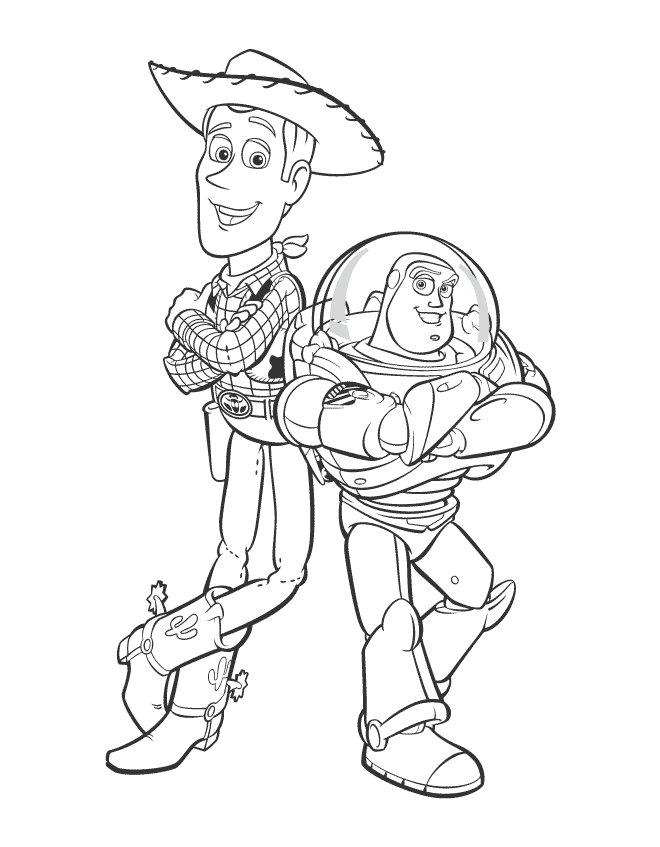 woody and buzz lightyear coloring pages Coloring4free