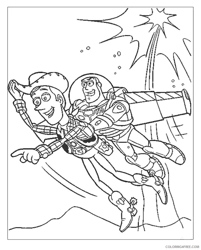 woody and buzz lightyear flying coloring pages Coloring4free