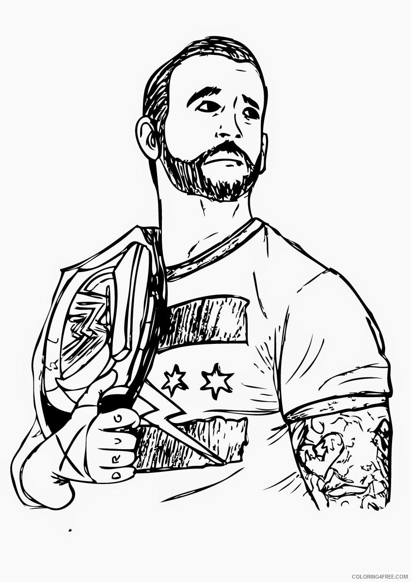 wwe coloring pages cm punk Coloring4free