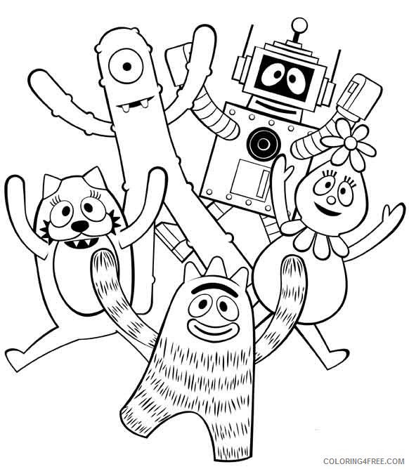 yo gabba gabba coloring pages all puppets Coloring4free
