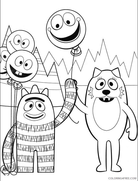 yo gabba gabba coloring pages brobee and toodee Coloring4free