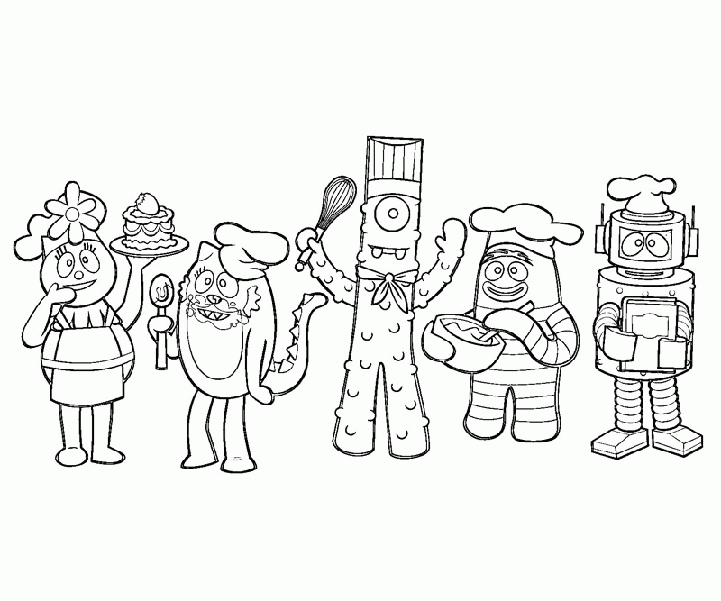 yo gabba gabba coloring pages chef Coloring4free