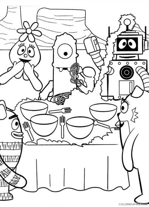 yo gabba gabba coloring pages cooking Coloring4free