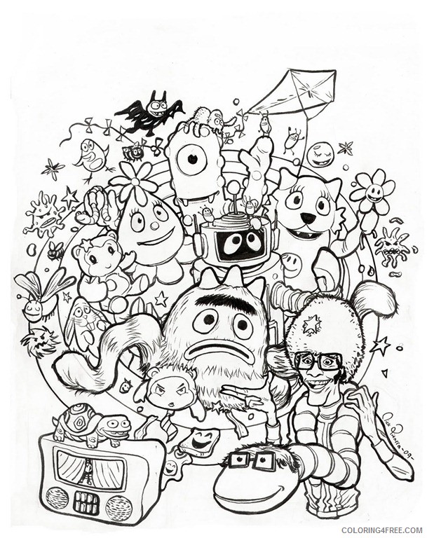 yo gabba gabba coloring pages doodle Coloring4free