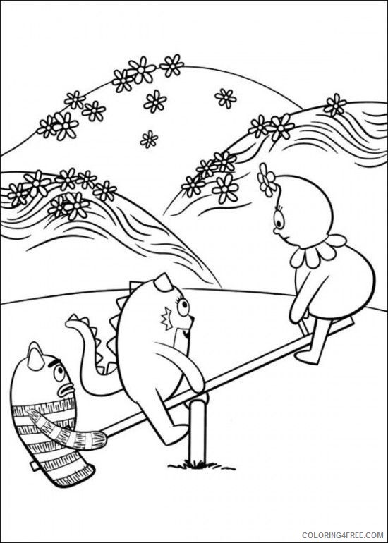 yo gabba gabba coloring pages playing seesaw Coloring4free