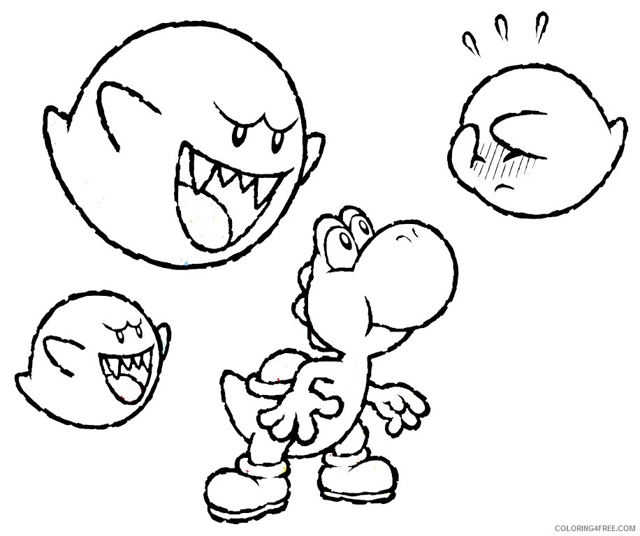 yoshi coloring pages and boo boo Coloring4free