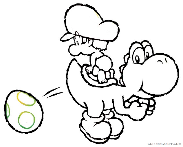 yoshi coloring pages free to print Coloring4free