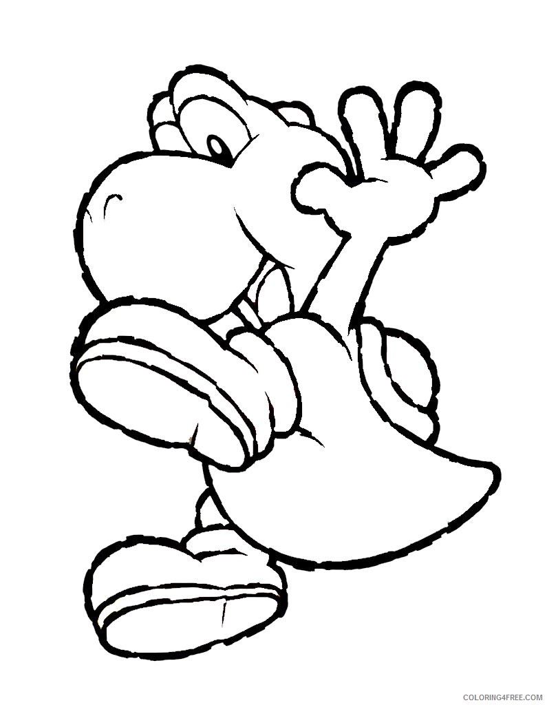 yoshi coloring pages jumping Coloring4free