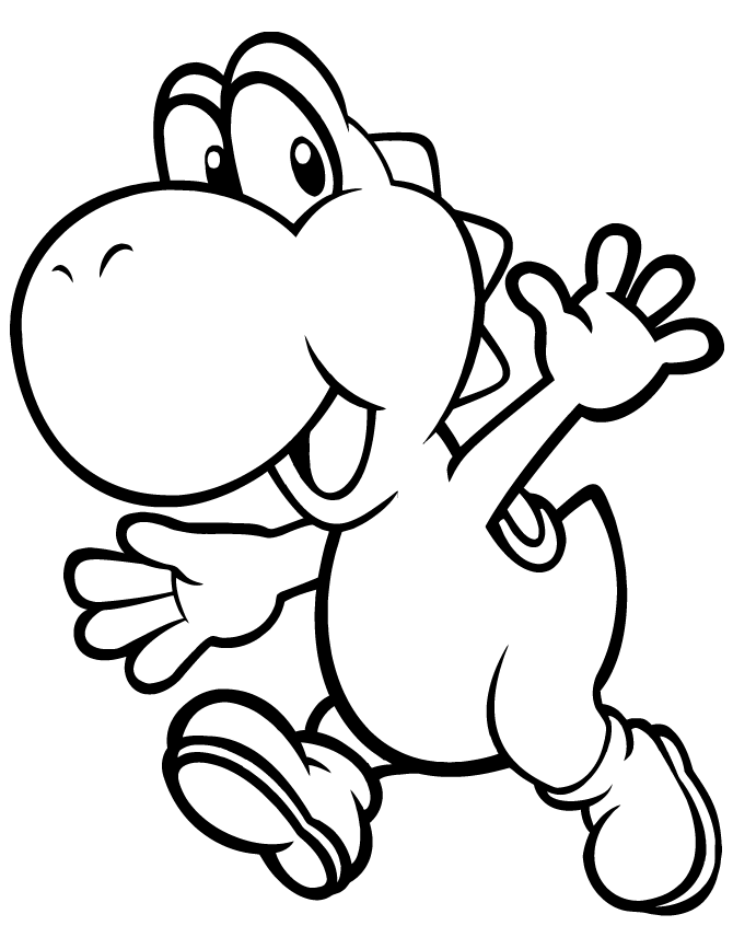 yoshi coloring pages running Coloring4free