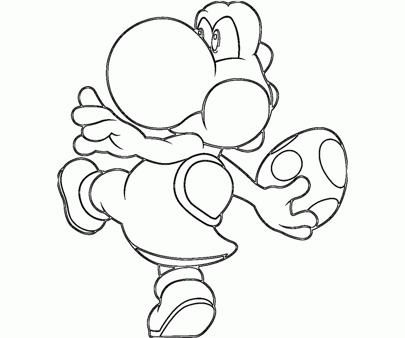 yoshi coloring pages throwing egg Coloring4free