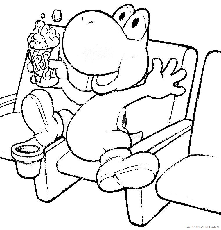 yoshi coloring pages watching movie Coloring4free