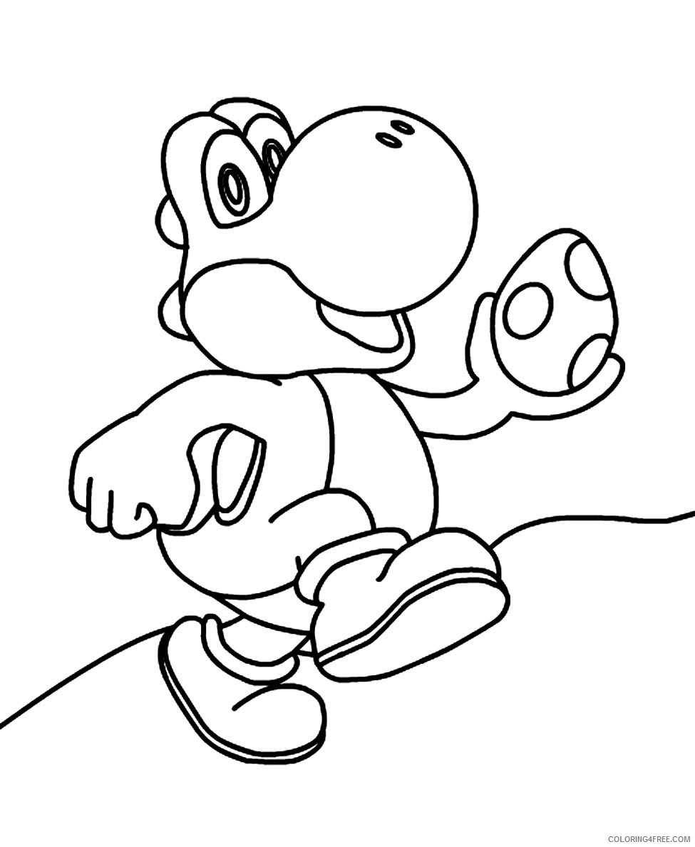 yoshi coloring pages with egg Coloring4free