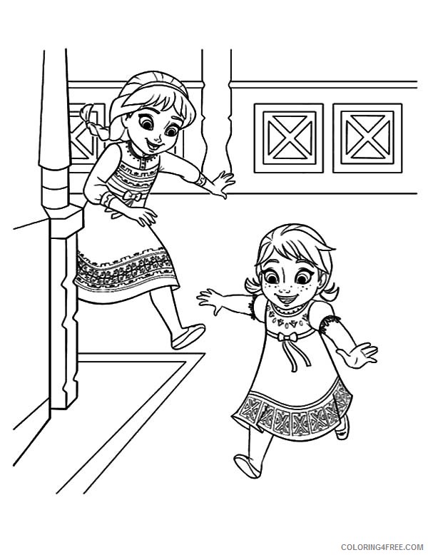 young elsa and anna coloring pages Coloring4free