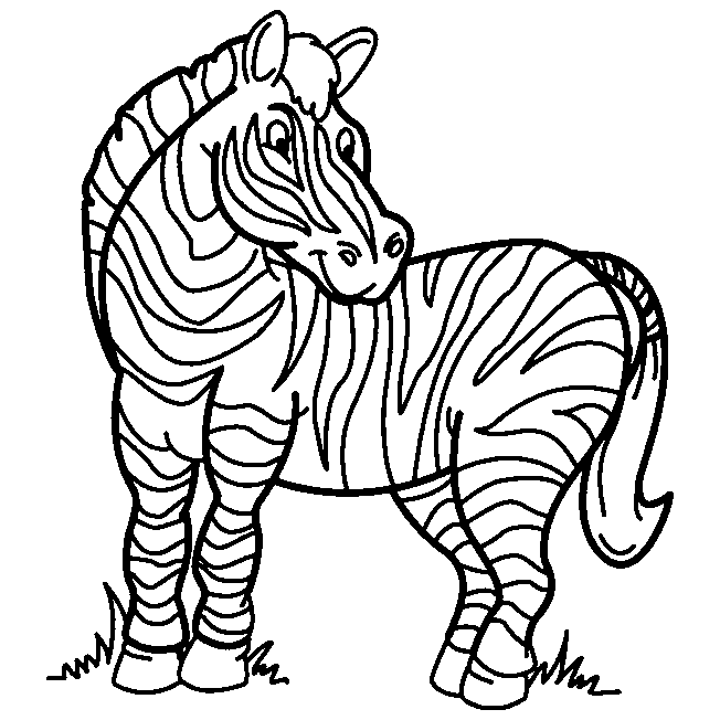 zebra coloring pages on grass Coloring4free