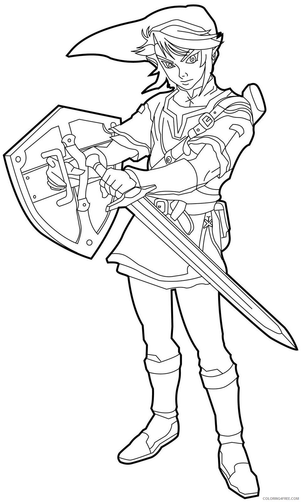 zelda coloring pages link with sword Coloring4free