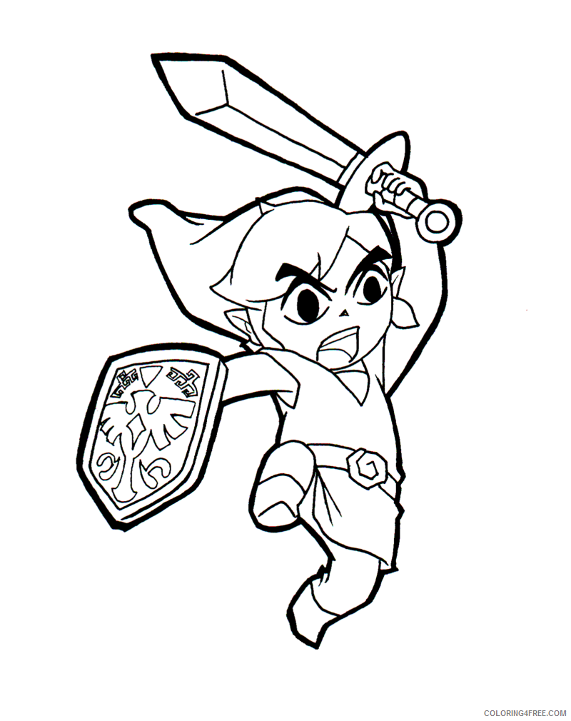 zelda coloring pages toon link printable Coloring4free