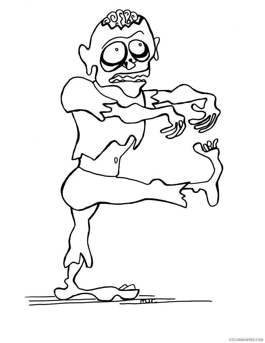zombie coloring pages for kids Coloring4free