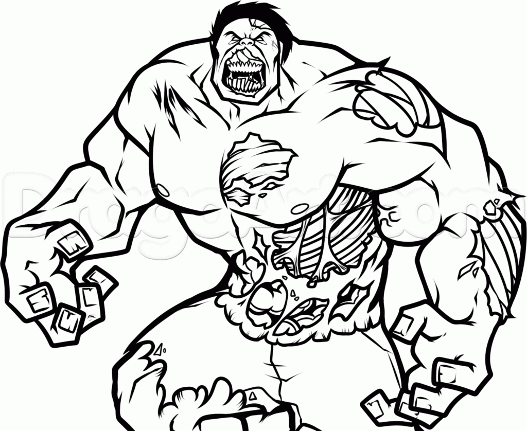 zombie coloring pages hulk Coloring4free