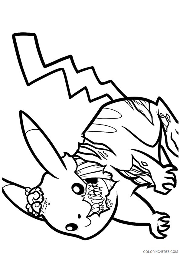 zombie coloring pages pikachu Coloring4free