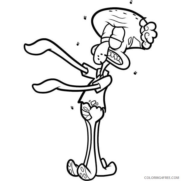 zombie coloring pages squidward Coloring4free
