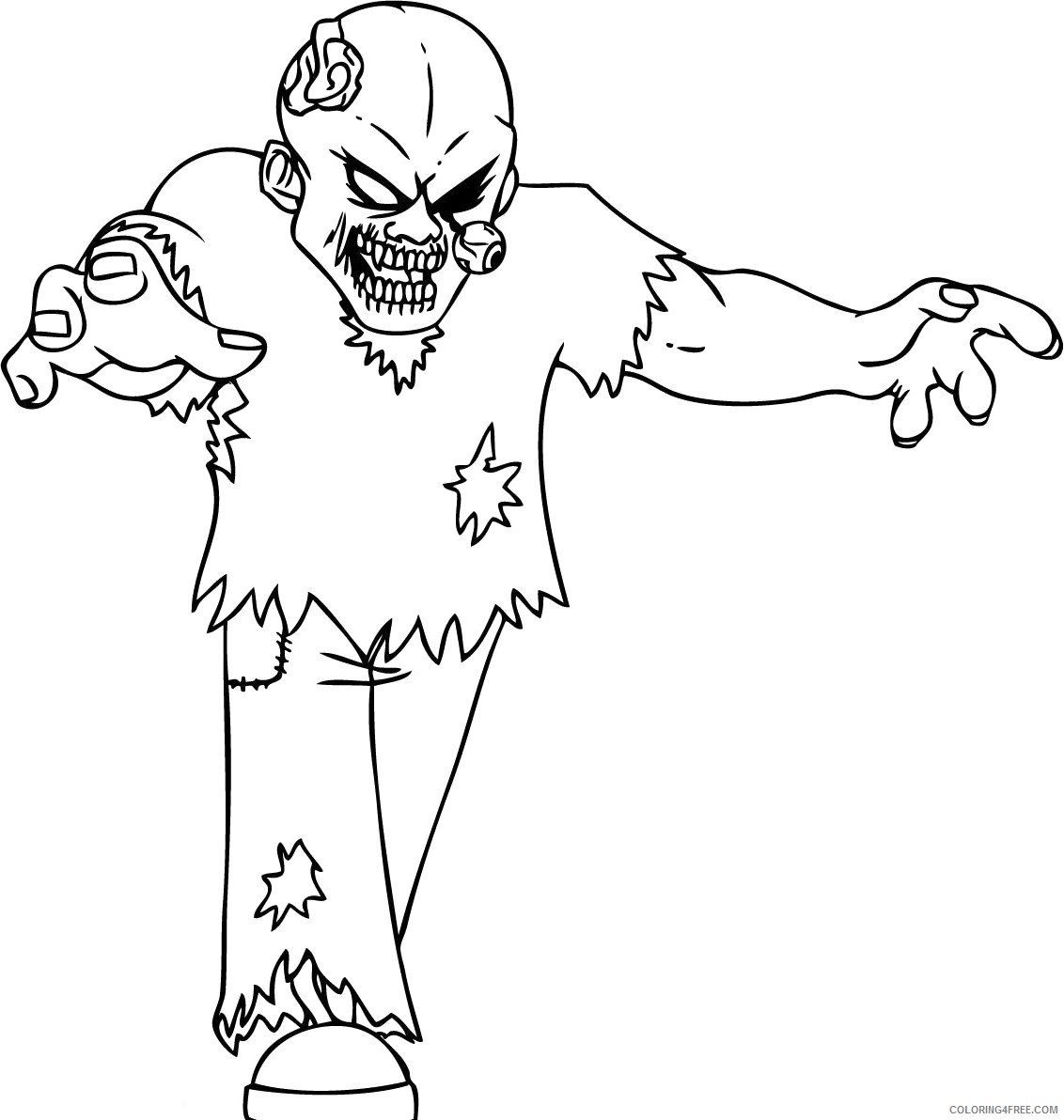 zombie coloring pages to print Coloring4free