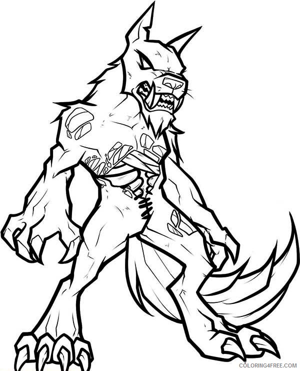 zombie coloring pages werewolf Coloring4free