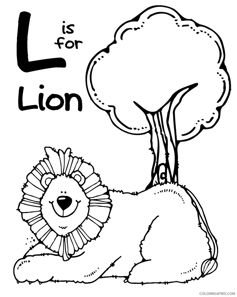 zoo animal coloring pages l for lion Coloring4free