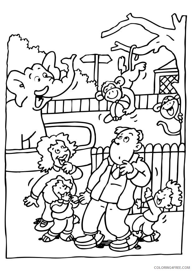 zoo coloring pages family in zoo Coloring4free