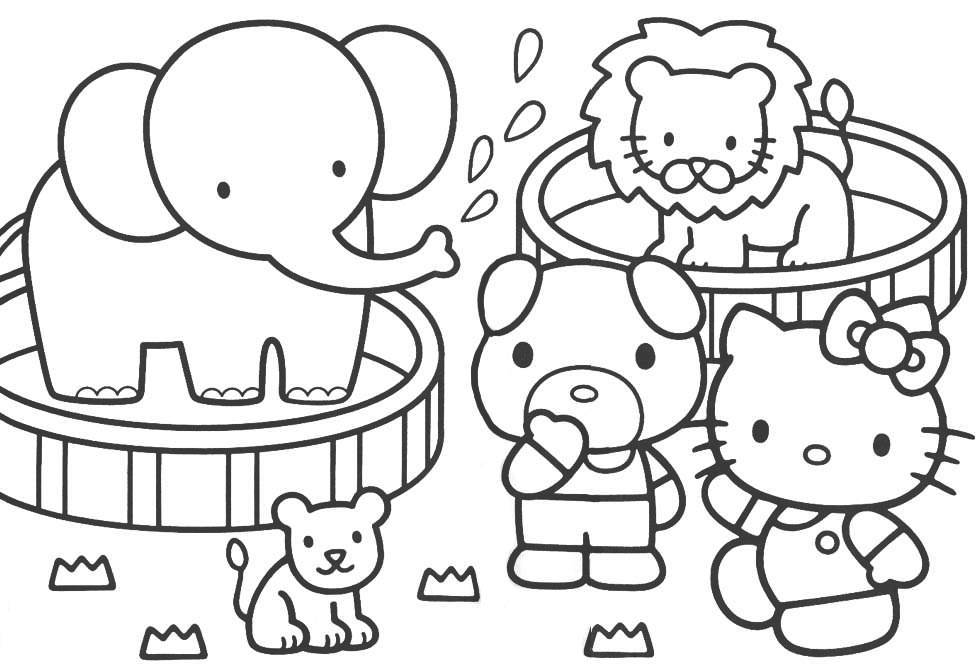 zoo coloring pages hello kitty Coloring4free