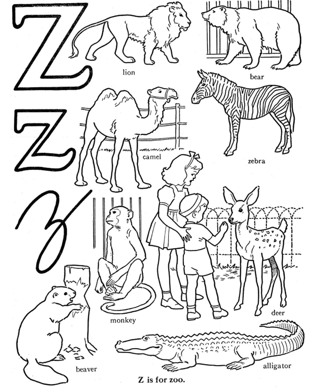 zoo coloring pages z is for zoo Coloring4free